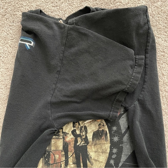 Vintage Hinder Black Flames Photo 2000s Band tour Shirt / size XL - Picture 9 of 9